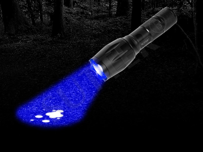 LED ZOOM Lampe de poche LED - pour la recherche au sang (bleu) 500LM